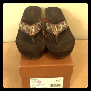 Coach flip flops. Barely worn. Size 9
